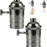 Vintage E27 Lamphållare med Omkopplare - 2-pack