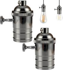 Vintage E27 Lamphållare med Omkopplare - 2-pack