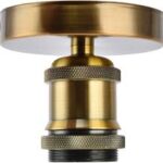 Vintage E27 Lamphållare med Tillbehör - Guld