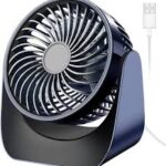 Darmlly Tyst USB-Bordsfläkt med 3 Hastigheter - 360° Roterande