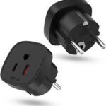 Set med 2 US till EU-resaadaptrar