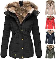 Elegant lång vinterjacka i svart plysch för damer