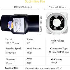 12V Inline Fläkt 2 Tum - Tyst Frånluft 6W