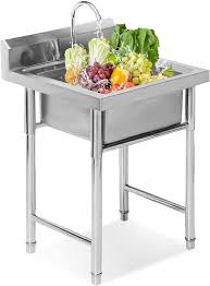 Utekök i Rostfritt Stål med Diskbänk och Kran