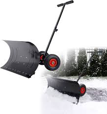 HENGMEI Justerbar Snöskyffel med Hjul