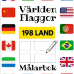 Världens Flaggor: Målarbok för Barn och Vuxna