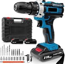 21 V Sladdlös Skruvdragare med 2 Batterier