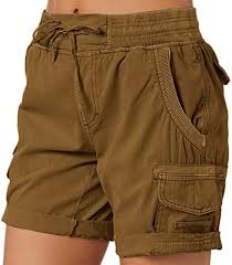 Trendiga Stretch Cargoshorts för Dam