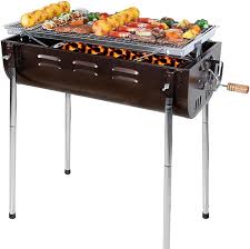 Klassisk Kolgrill i Rostfritt Stål för Uteplats