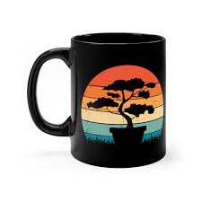 Vintage Svart Kaffemugg 325 ml - Keramisk Penjing