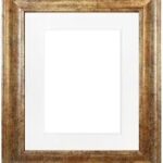 Antik Guld Scandi Ram med Vit Montering 35x20 cm