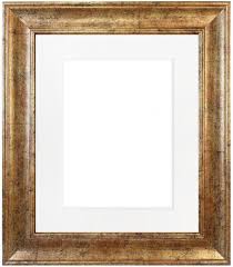 Antik Guld Scandi Ram med Vit Montering 35x20 cm