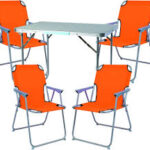 FineHome Campingmöbelset 5 st - Aluminium