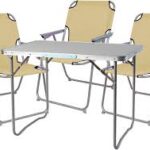 FineHome Campingmöbler Set - 4 Stolar i Aluminium