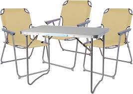 FineHome Campingmöbler Set - 4 Stolar i Aluminium