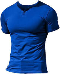 Herr Sommar Kortärmad Henley T-shirt med Knapp