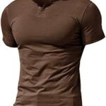 Sommar Herr Henley T-shirt med Kort Ärmar