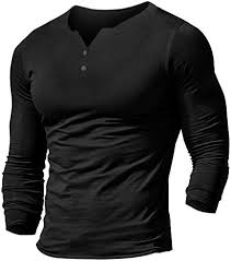 Herr Långärmad Henley T-shirt - Sommar Fritid