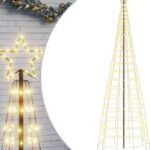 VidaXL Julgransbelysning 570 LEDs Varmvit 300 cm med Markspett