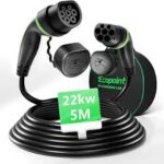 ECOPOINT Typ 2 Laddkabel 22kW 5M för Elbil