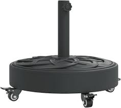 vidaXL Rund Parasollfot med Hjul - 27 kg för Ø38/48 mm Stolpar