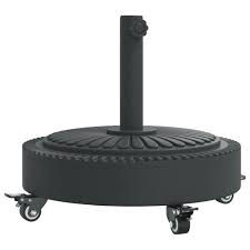 vidaXL Rund parasollfot med hjul 27 kg för Ø38/48 mm stolpar