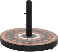 vidaXL Rund Parasollfot i Terrakotta och Vitt - 12 kg