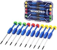 WORKPRO 10-delad Magnetisk Precisonsmejselsats med Fodral