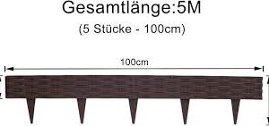Froadp Rottingutseende Rabattkant Set - 100 cm