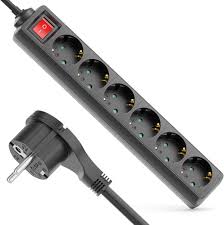 DeleyCON 6-Vägs Grenuttag med Platt Stickpropp och Brytare