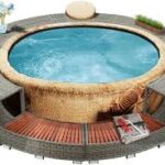 vidaXL Rund Spa Kant i Grått Konstrott