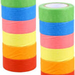 12 Rullar Färgad Maskeringstejp - Blå Groda & Lila Dekor