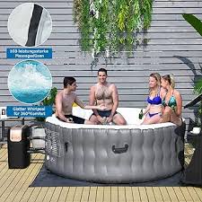 COSTWAY Uppblåsbar Pool 180 cm för 4 Personer