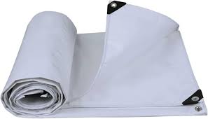 Vit vattentät presenning - Starkt skydd för utomhusbruk