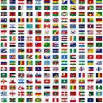 Världens Flaggor och Landsnamn - Väggaffisch 34x33 cm