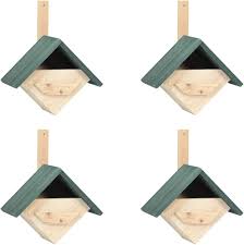 VidaXL Fågelholkar 4-pack - Granträ 24x16x30 cm