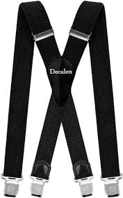 Decalen Bred Hängslen för Män - Extra Starka 4 cm med 4 Klämmor