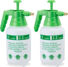 2-pack Justerbara Trycksprutor med Mässingsmunstycke - 1L Pumpsprayflaskor