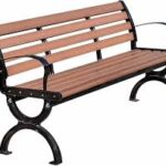 Bekväm Utomhusparkbänk med Ryggstöd och Armstöd