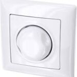 UP Rotationsdimmer 1000W - Komplett Ram med Infälld Insats & Täckplåt (Serie G1 Ren Vit)