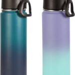 Volhoply Isolerade Vattenflaskor med Sugrör - 2-pack 660ml